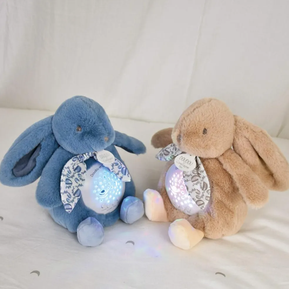 Veilleuse musicale projections d'étoiles beige sable (24 cm)