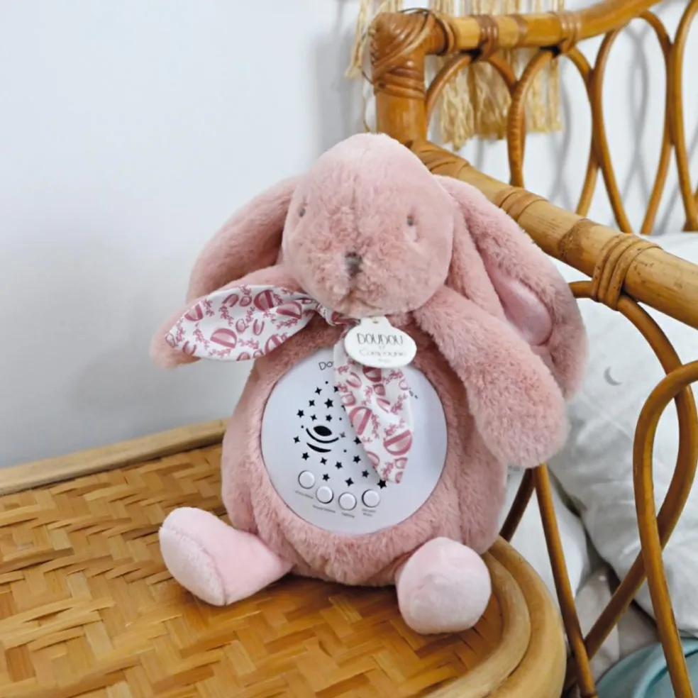 Veilleuse musicale projections d'étoiles rose (24 cm)