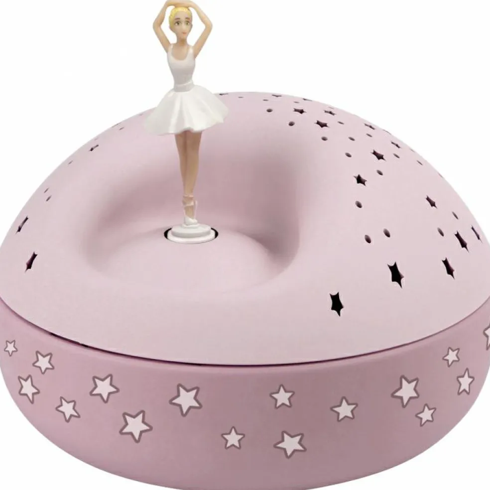 Veilleuse projecteur d'étoiles musical ballerine rose (12 cm) - Reconditionné