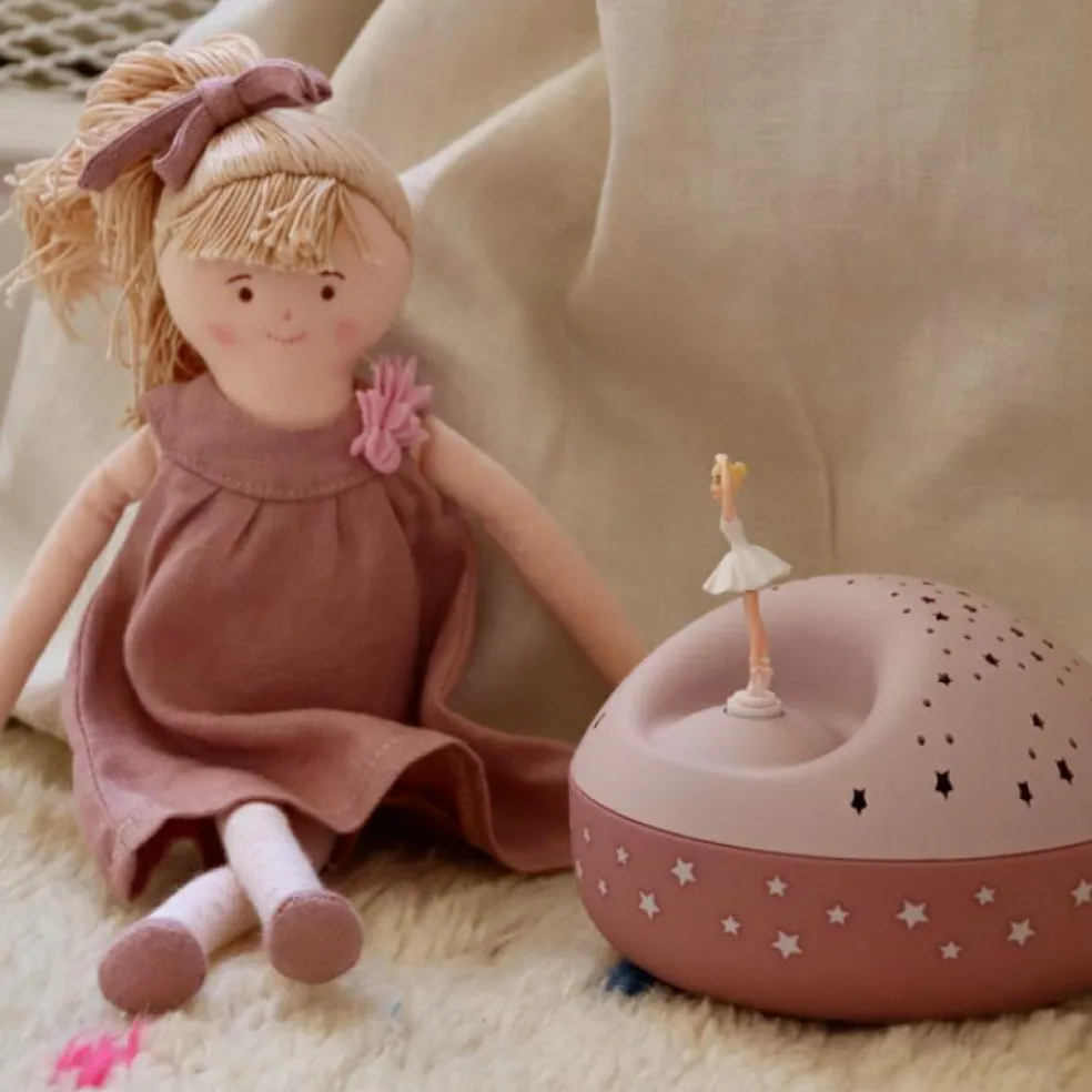 Veilleuse projecteur d'étoiles musical ballerine rose (12 cm) - Reconditionné
