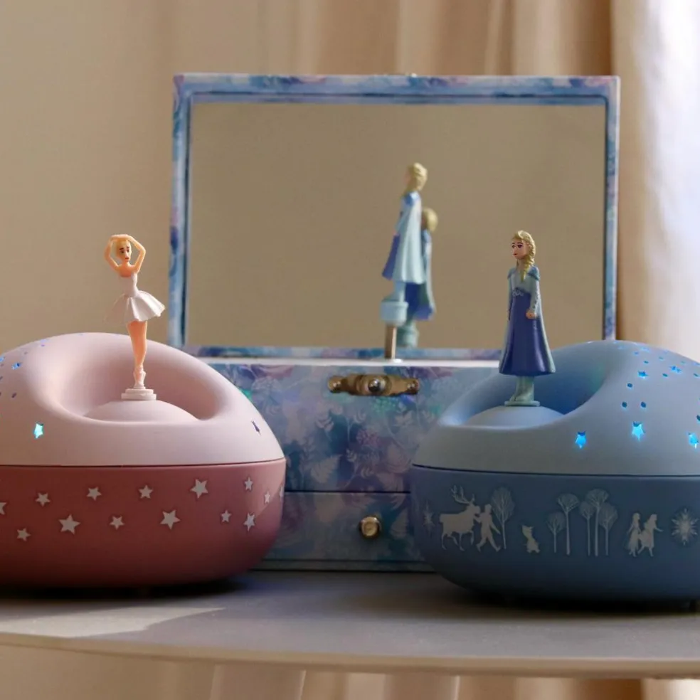 Veilleuse projecteur d'étoiles musical ballerine rose (12 cm) - Reconditionné