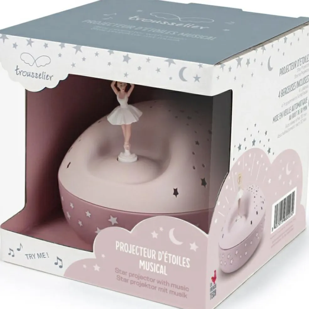 Veilleuse projecteur d'étoiles musical ballerine rose (12 cm) - Reconditionné